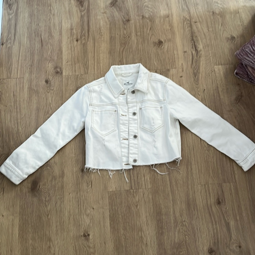 Jeans jacket white Hollister Brand new